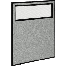 Global Industrial 694754WGY Interion® Office Partition Panel with Partial Window, 36-1/4"W x 42"H, Gray image.