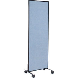 Global Industrial 695787MBL Interion® Mobile Office Partition Panel, 24-1/4"W x 99"H, Blue image.