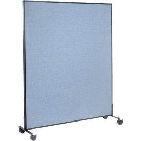 Global Industrial 695790MBL Interion® Mobile Office Partition Panel, 60-1/4"W x 99"H, Blue image.