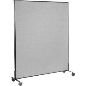 Global Industrial 695790MGY Interion® Mobile Office Partition Panel, 60-1/4"W x 99"H, Gray image.