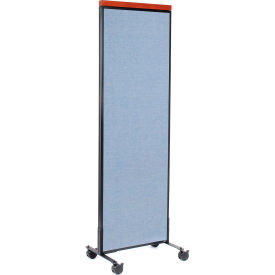 Global Industrial 695791MBL Interion® Mobile Deluxe Office Partition Panel, 24-1/4"W x 100-1/2"H, Blue image.