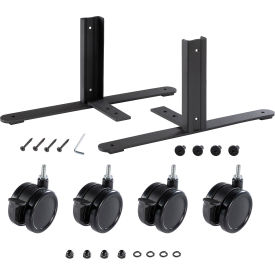 Global Industrial 695128 Interion® T-Leg Bracket Kit With Casters (Per Pair) image.