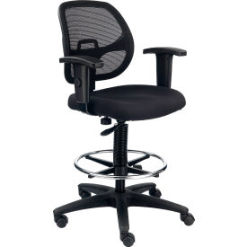Global Industrial 695262 Interion® Drafting Stool, Fabric, Black image.