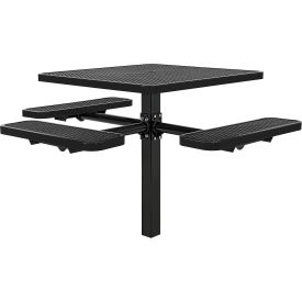 Global Industrial 695295BK Global Industrial™ 46" Square Picnic Table, In Ground Mount, ADA Compliant, Black image.
