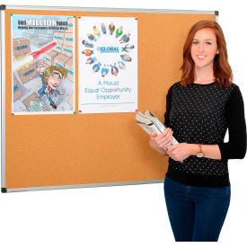 Global Industrial 695318 Global Industrial™ Cork Bulletin Board - 48 x 36 - Aluminum Frame image.