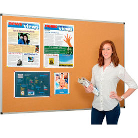 Global Industrial 695319 Global Industrial™ Cork Bulletin Board - 72 x 48 - Aluminum Frame image.