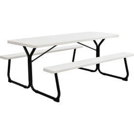 Global Industrial&#153; 6' Blow Molded Plastic Picnic Table White