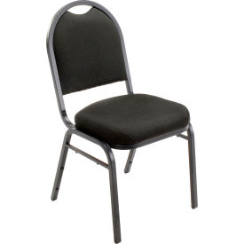 Global Industrial 695494 Interion® Banquet Chair With Round Back, Fabric, Black image.