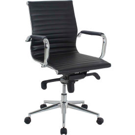 Global Industrial 695503-AM Interion® Antimicrobial Bonded Leather Conference Chair, Black image.
