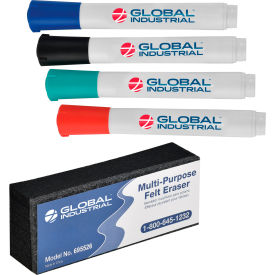 Global Industrial 695527K Global Industrial™ Dry Erase Marker & Eraser Kit image.