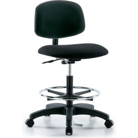 Global Industrial 695535 Interion® ESD Stool - Fabric - Black image.