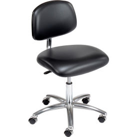 Global Industrial 695538 Interion® Clean Room Chair - Vinyl - Black image.