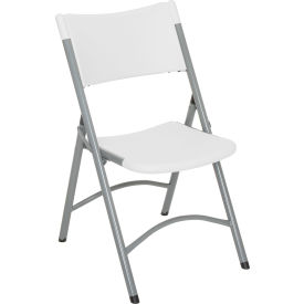 Global Industrial 695540 Interion® Folding Chair With Mid Back, Resin, White image.