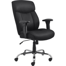 Global Industrial 695617 Interion® Big & Tall Executive Chair With High Back & Adjustable Arms, Fabric, Black image.