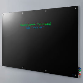 Global Industrial 695652 Global Industrial™ Magnetic Glass Dry Erase Board - 96 x 48 - Black image.