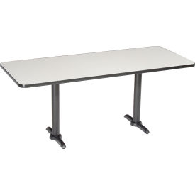Global Industrial 695670GY Interion® Breakroom Table, 60"L x 30"W, Gray image.
