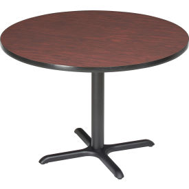 Global Industrial 695672MH Interion® 36" Round Restaurant Table, Mahogany image.