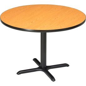 Global Industrial 695672OK Interion® 36" Round Restaurant Table, Oak image.