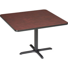 Global Industrial 695674MH Interion® 36" Square Restaurant Table, Mahogany image.