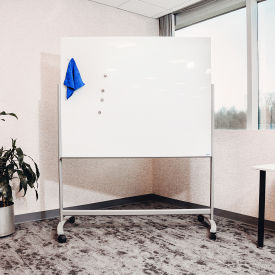 Global Industrial 695692 Global Industrial™ Mobile Glass Board - 60"W x 48"H image.