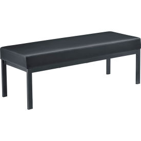 Global Industrial 695732 Interion® Synthetic Leather Reception Bench - Black image.