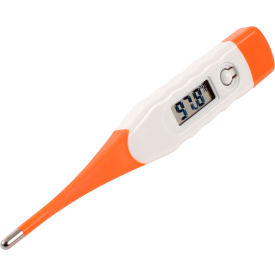 Global Industrial 695749 Global Industrial™ Flex-Tip Oral Digital Stick Thermometer, Orange image.