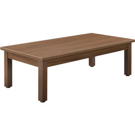 Global Industrial 695753WN Interion® Wood Coffee Table - 48" x 24" - Walnut image.