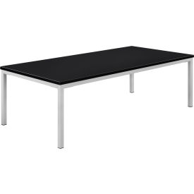 Global Industrial 695755BK Interion® Wood Coffee Table with Steel Frame - 48" x 24" - Black image.