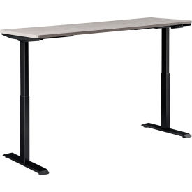 Global Industrial 695781GY Interion® Electric Height Adjustable Desk, 72"W x 30"D, Gray W/ Black Base image.