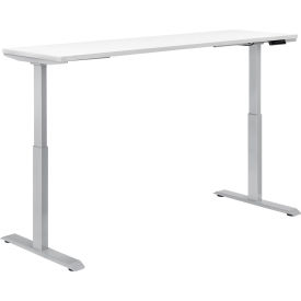 Global Industrial 695781WHGY Interion® Electric Height Adjustable Desk, 72"W x 30"D, White W/ Gray Base image.