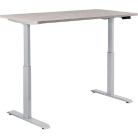 Global Industrial 695779GYGY Interion® Electric Height Adjustable Desk, 48"W x 30"D, Gray W/ Gray Base image.