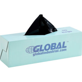 Global Industrial 695813 Global Industrial™ Heavy Duty Black Trash Liners, 1.5 Mil, 13 Gallon, 50/Box image.