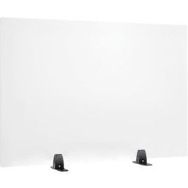 Global Industrial 695843 Interion® Freestanding Clear Desk Divider, 36"W x 24"H image.