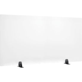 Global Industrial 695844 Interion® Freestanding Clear Desk Divider, 48"W x 24"H image.