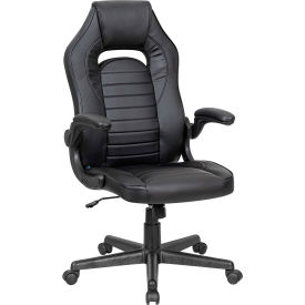 Global Industrial 695854BK Interion® Antimicrobial Racing Chair, Black image.