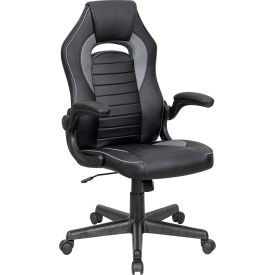 Interion Antimicrobial Racing Chair, Black/Gray