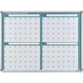 Global Industrial 695867 Global Industrial® Magnetic Dry Erase Four Month Calendar Board, Steel Surface, 48"W x 36"H image.