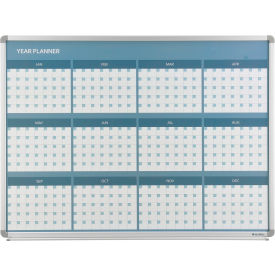 Global Industrial 695868 Global Industrial® Magnetic Dry Erase Twelve Month Calendar Board, Steel Surface, 48"W x 36"H image.
