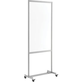 Global Industrial 695869 Global Industrial™ Clear Mobile Divider, Acrylic, 30"W x 75"H  image.