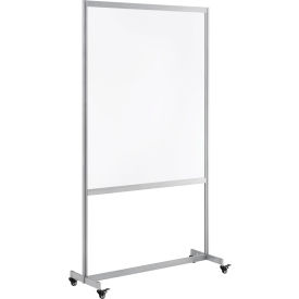 Global Industrial 695870 Global Industrial™ Clear Mobile Divider, Acrylic, 43"W x 75"H  image.
