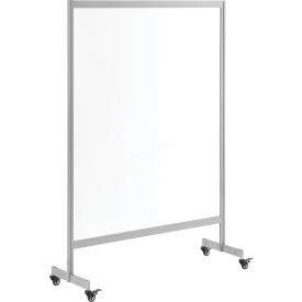 Global Industrial 695872 Global Industrial™ Clear Mobile Divider, Acrylic, 43"W x 60"H  image.