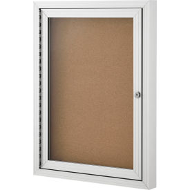 Global Industrial 695875 Global Industrial™ Enclosed Cork Bulletin Board, 1 Door, 18"W x 24"H image.