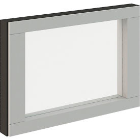 Global Industrial 695912SWBL Interion® Modular Partition Stacking Panel with Glass, 24"W x 16"H image.