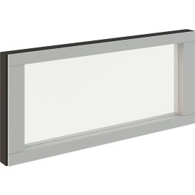 Global Industrial 695914SWBL Interion® Modular Partition Stacking Panel with Glass, 36"W x 16"H image.