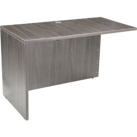 Global Industrial 695934GY Interion® Desk Shell Reversible Return, 48"W x 24"D, Gray image.