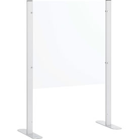Global Industrial 695950 Interion® Acrylic Cashier Shield with Pass-Through, 24"L x 24"H, Clear image.