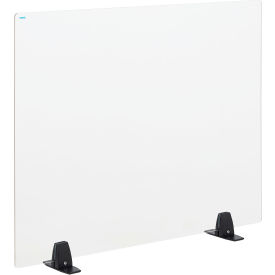Global Industrial 695951 Interion® Freestanding Clear Desk Divider, 30"W x 24"H image.