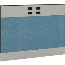 Global Industrial 695955BLDE Interion® Modular Partition Base Panel with Desktop Raceway Power, 48"W x 38"H, Blue image.