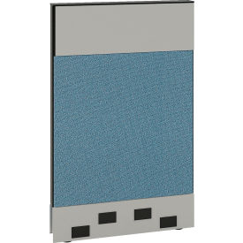 Global Industrial 695956BLBE Interion® Modular Partition Base Panel with Baseline Raceway Power, 24"W x 38"H, Blue image.