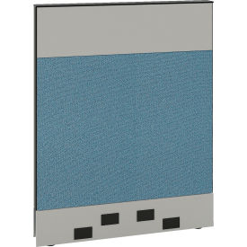 Global Industrial 695957BLBE Interion® Modular Partition Base Panel with Baseline Raceway Power, 30"W x 38"H, Blue image.